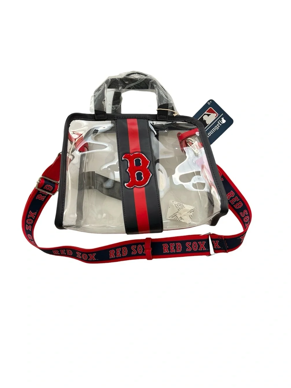 NWT MLB Boston Red Sox Clear Tote Crossbody Stadium Bag with Pouch